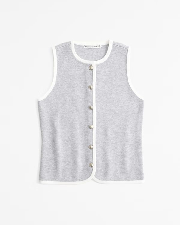 LuxeLoft Button-Up Crew Sweater Vest | Abercrombie & Fitch (US)