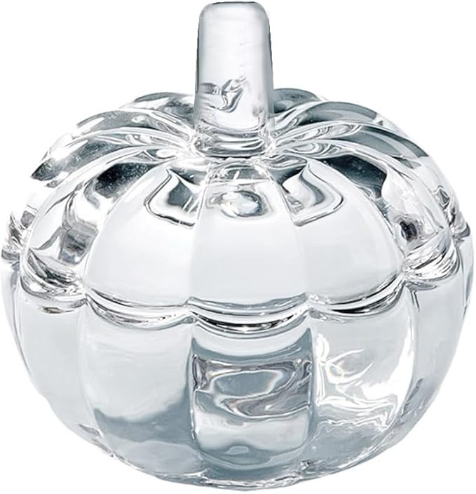 123Arts Crystal Glass Pumpkin Sugar Bowls Snack Jar Candy Dish Storage with Lid | Amazon (US)