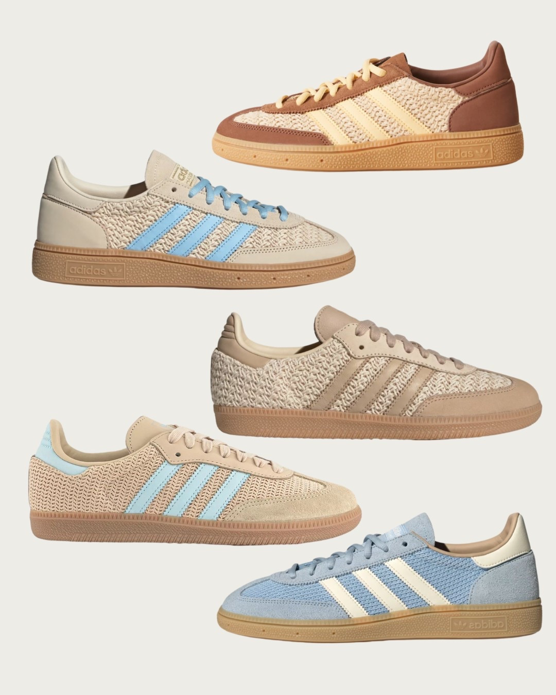 New in Adidas trainers S/S25 

Knit adidas trainers, Adidas samba, Adidas Spezial, Gazelle, raffia, knit, crochet sneakers#LTKAroundTheWorld

#LTKshoes #LTKeurope