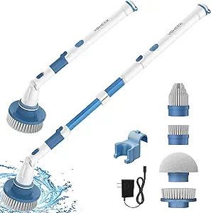 Electric Spin Scrubber, Voweek Cordless Power Scrubber with 4 Replaceable Brush Heads Adjustable ... | Amazon (US)