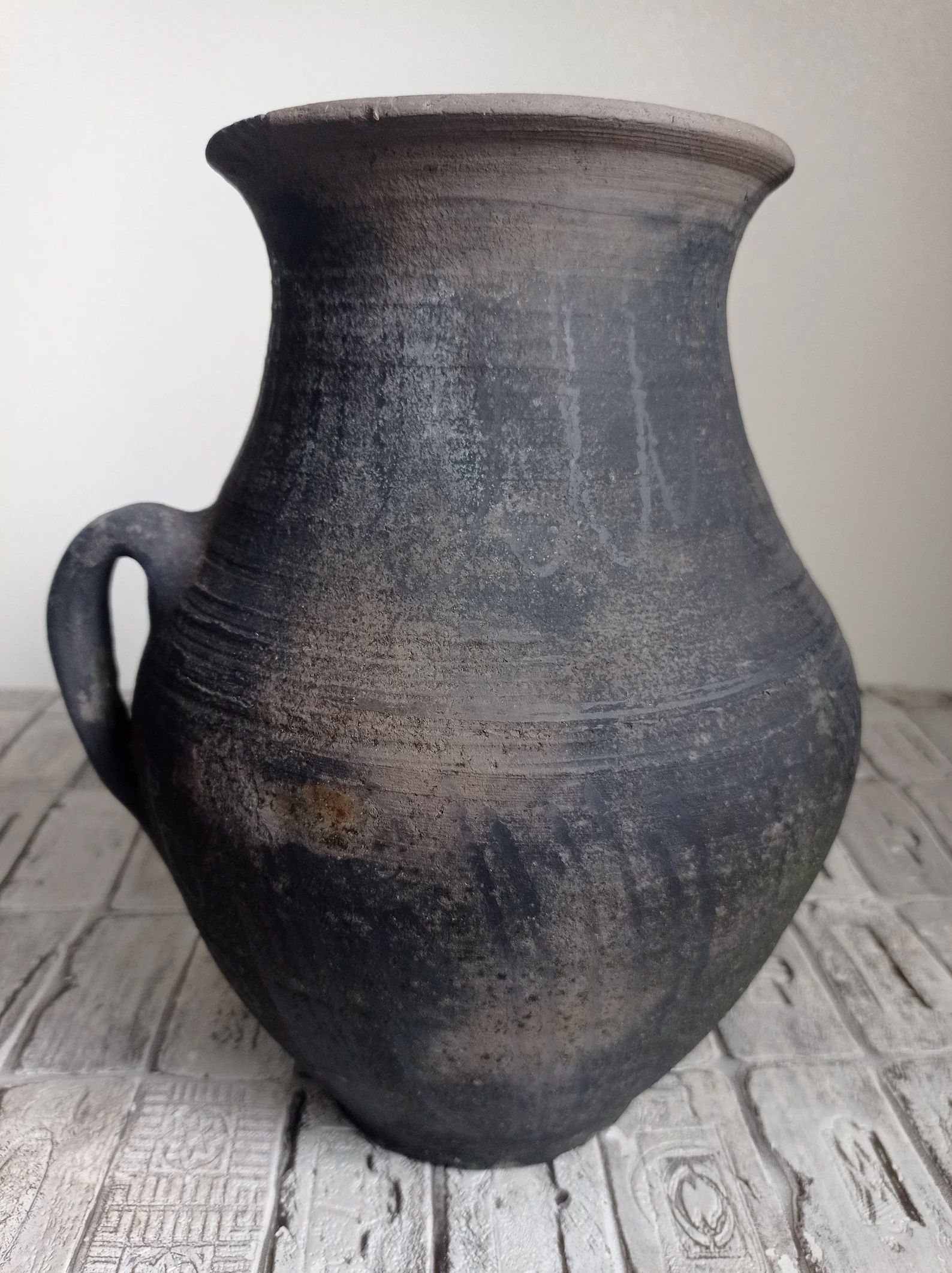 Rustic Vase Old Black Clay Pot Wabi Sabi Pot Black Clay - Etsy | Etsy (US)