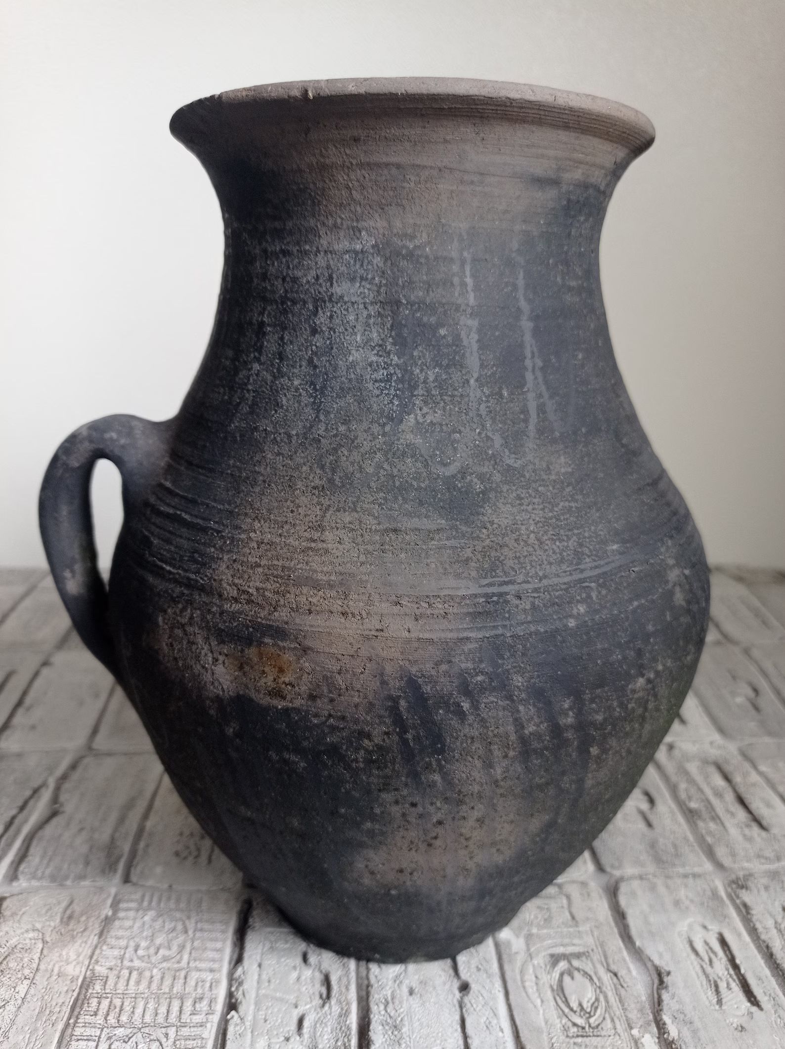 Rustic Vase Old Black Clay Pot Wabi Sabi Pot Black Clay - Etsy | Etsy (US)