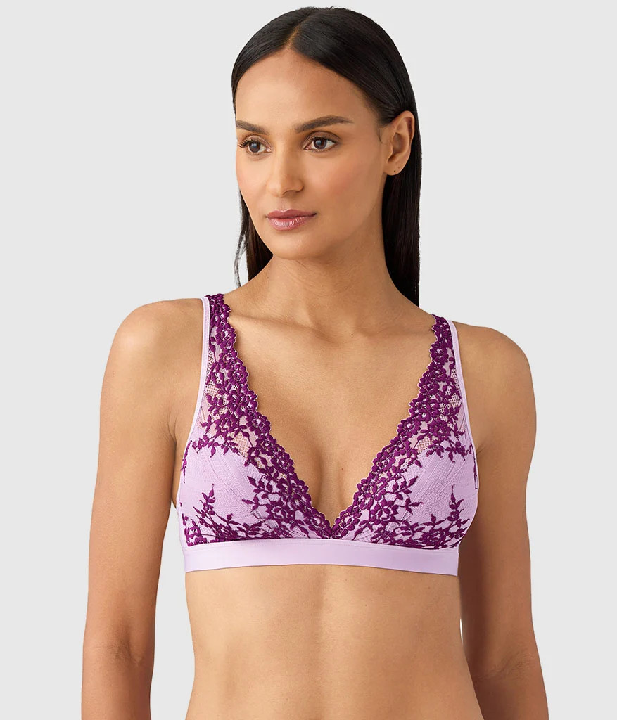 Embrace Lace\u00ae Wire Free Bralette: Lavender Sage/Dark Purple | Wacoal