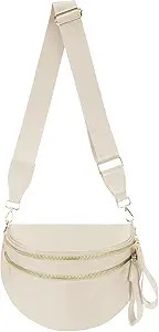 Pure Colour Crossbody Bag Bum Bag for Women,Spacious Purse Fanny Packs Belt Bag,Oversized Bum Bag... | Amazon (US)