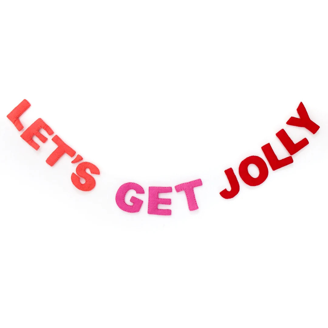 Let's Get Jolly Felt Holiday Christmas Garland - Etsy | Etsy (US)