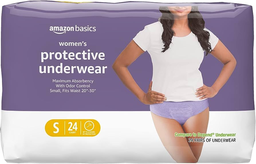 Amazon Basics Incontinence & Postpartum Underwear for Women, Maximum Absorbency, Small, 24 Count,... | Amazon (US)