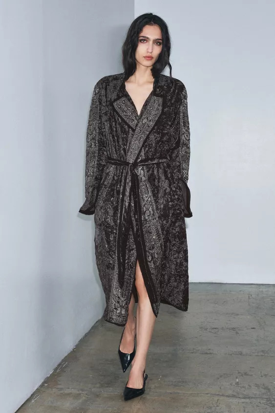 EMBROIDERED VELVET KIMONO ZW COLLECTION LIMITED EDITION | Zara US
