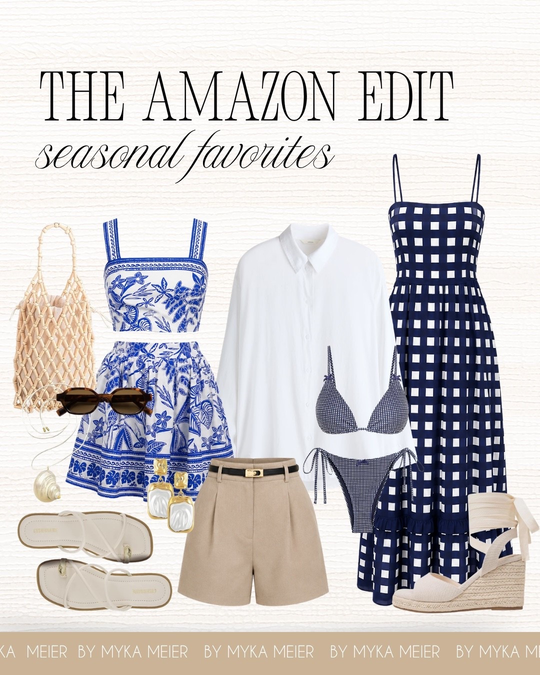 Blue and white always feels like summer! Loving these Amazon finds, from matching sets and gingham dresses to linen shorts, swimwear, woven bags, and vacation-ready accessories. 

 #LTKootd #LTKSeasonal #LTKTravel