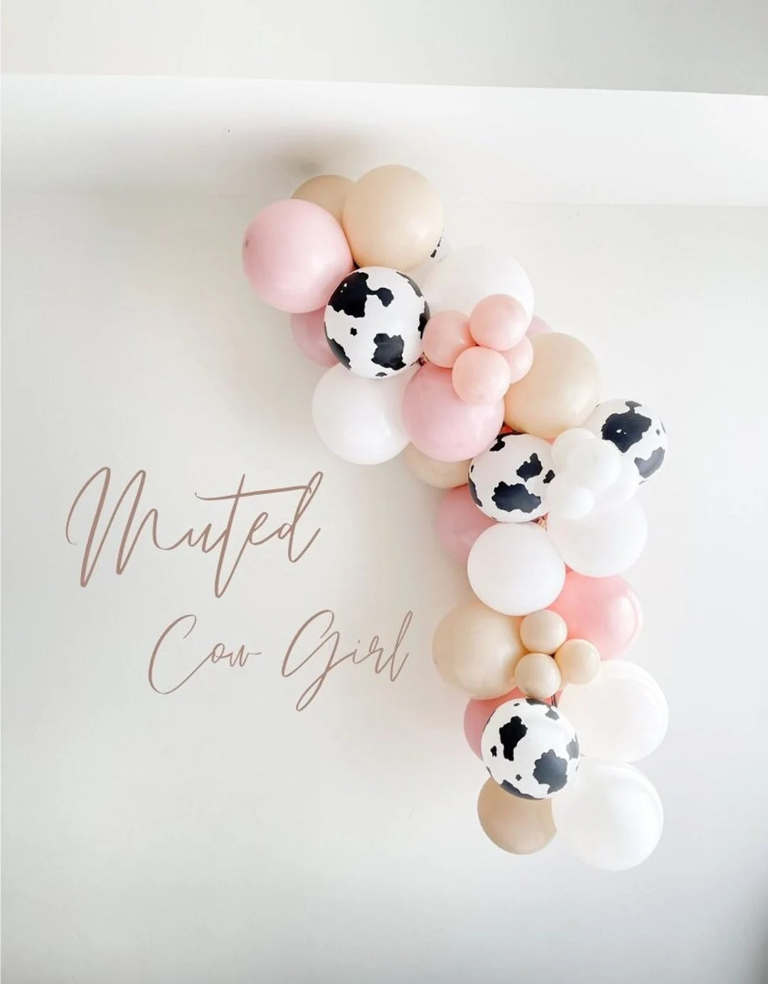 Muted Pink Cow Girl Balloon Garland Kit Moo I'm Two Birthday Pink Farm Birthday Cow Girl Bach on ... | Etsy (US)