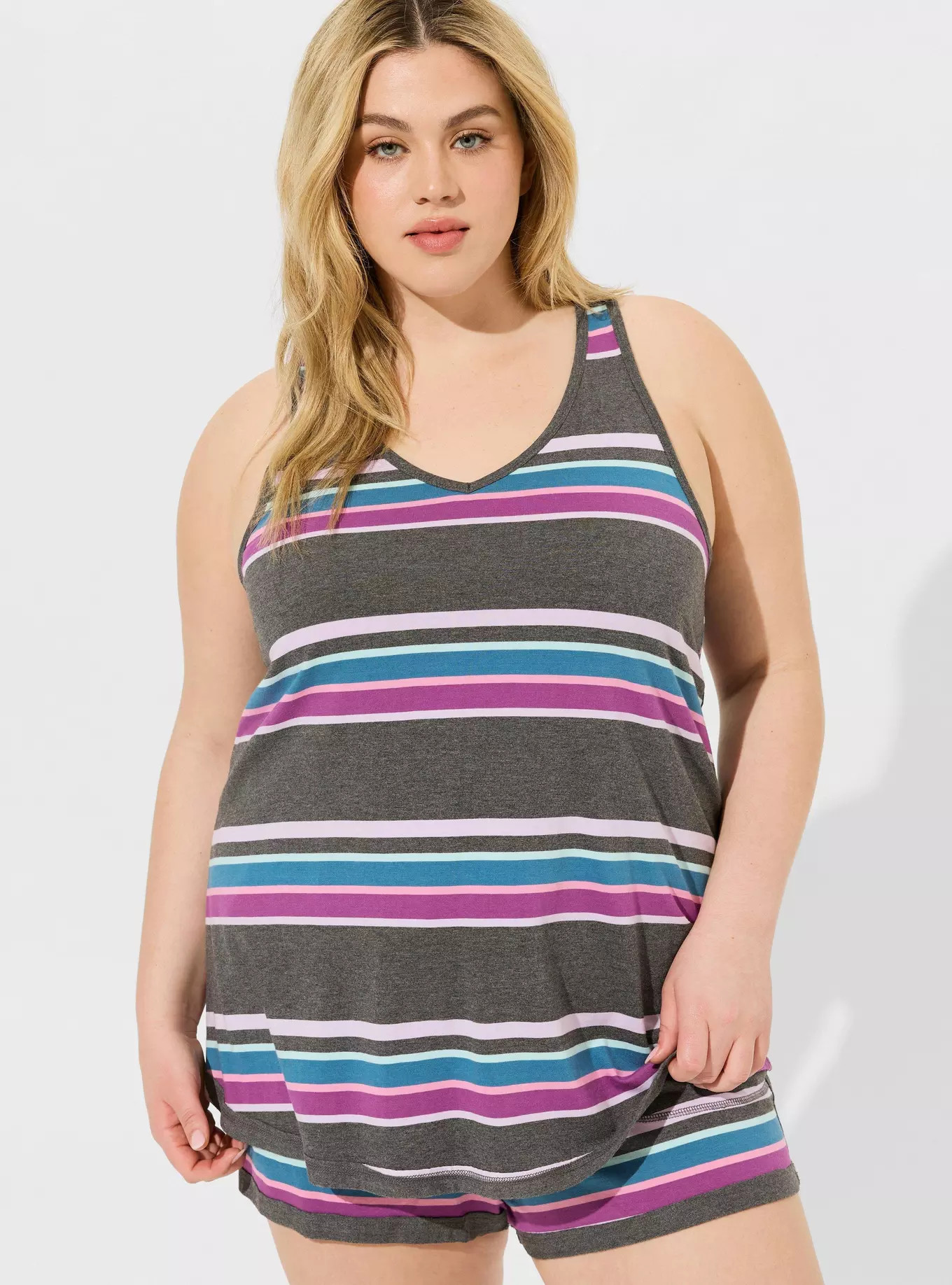 Cotton Modal V-Neck Sleeveless Lounge Swing Tank | Torrid (US & Canada)