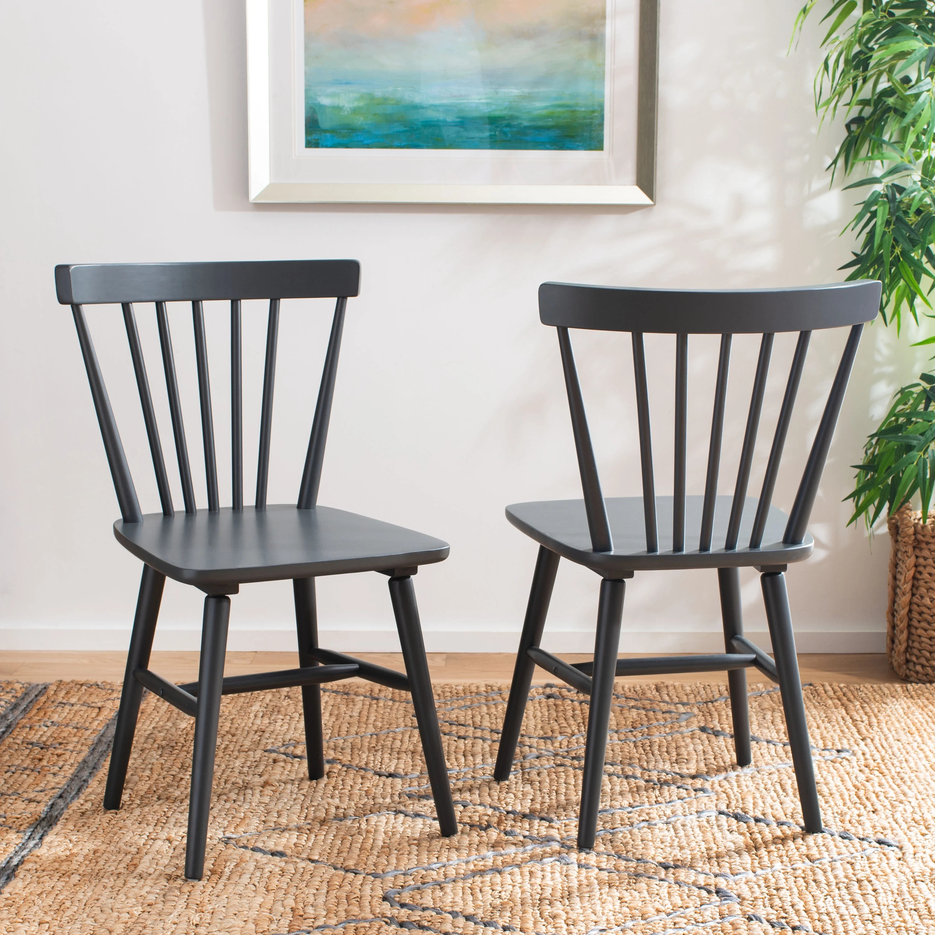 Safavieh Winona Spindle Back Dining Chair, Set of 2, Grey | Walmart (US)