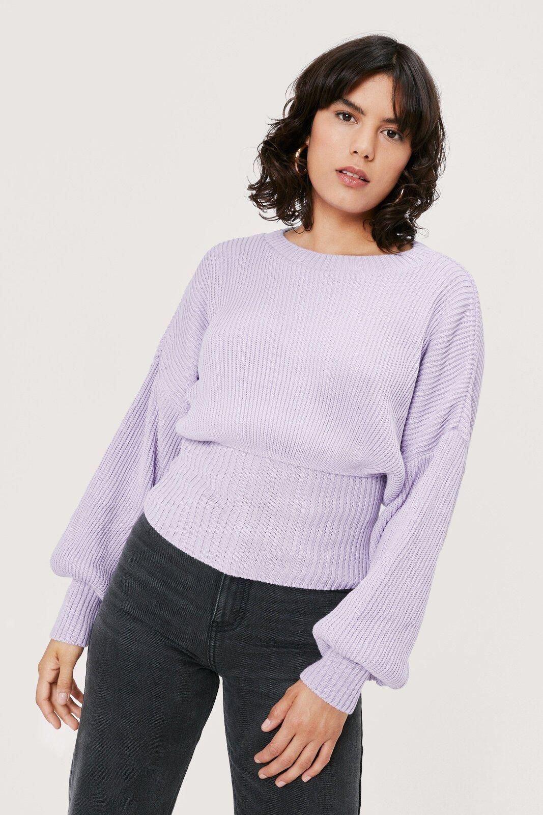 Rib Takes Time Knitted Balloon Sleeve Jumper | NastyGal (UK, IE)