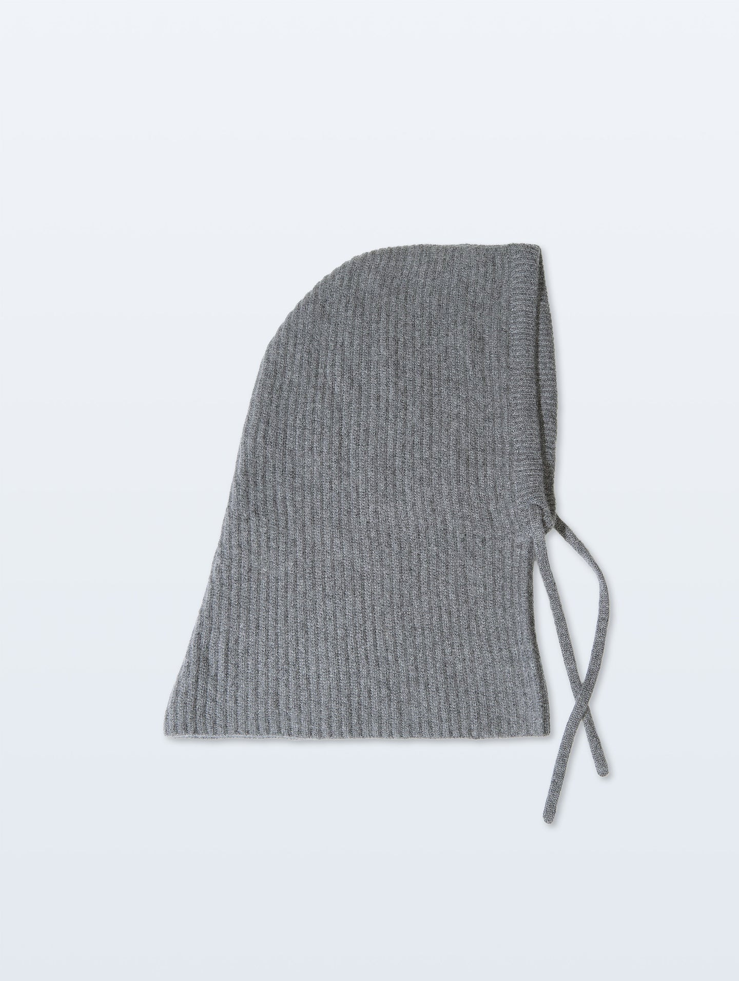 Cashmere Ribbed Balaclava | Grey Heather | White and Warren