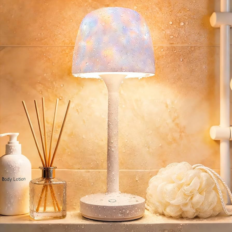 Waterproof Shower Lamp with 16 Color Ocean Wave Projector, Rechargeable LED Light with Remote & T... | Amazon (US)