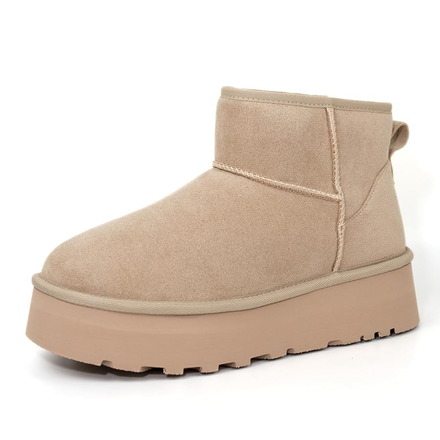 Women's Platform Mini Boots, Fur Boots Classic Ultra Mini Booties Comfortable Anti-Slip Lightweig... | Amazon (US)