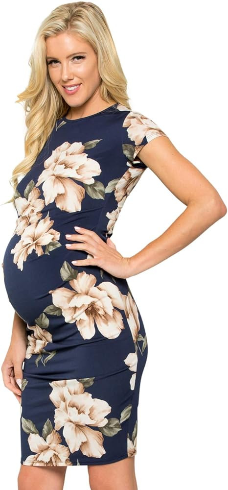 My Bump Women's Maternity Bodycon Causual Short Sleeve Mama Dress(Made in USA) | Amazon (US)