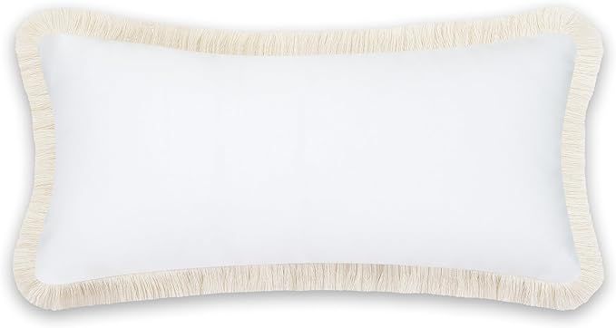 Hofdeco Premium Coastal Patio Indoor Outdoor Long Lumbar Pillow Cover Only, 12"x26" Water Repelle... | Amazon (US)