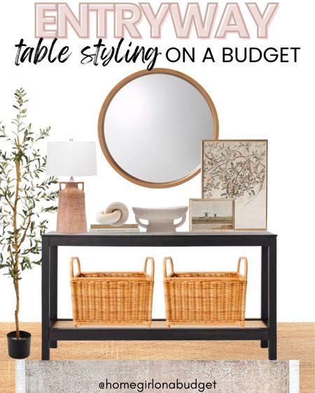 console table decor, entryway table, black console table, console table styling, entryway table styling, entry table, modern home decor, home decor on a budget, basket, table lamp, faux olive tree, target home decor, studio mcgee target, Feb 20

#LTKFind #LTKhome #LTKstyletip