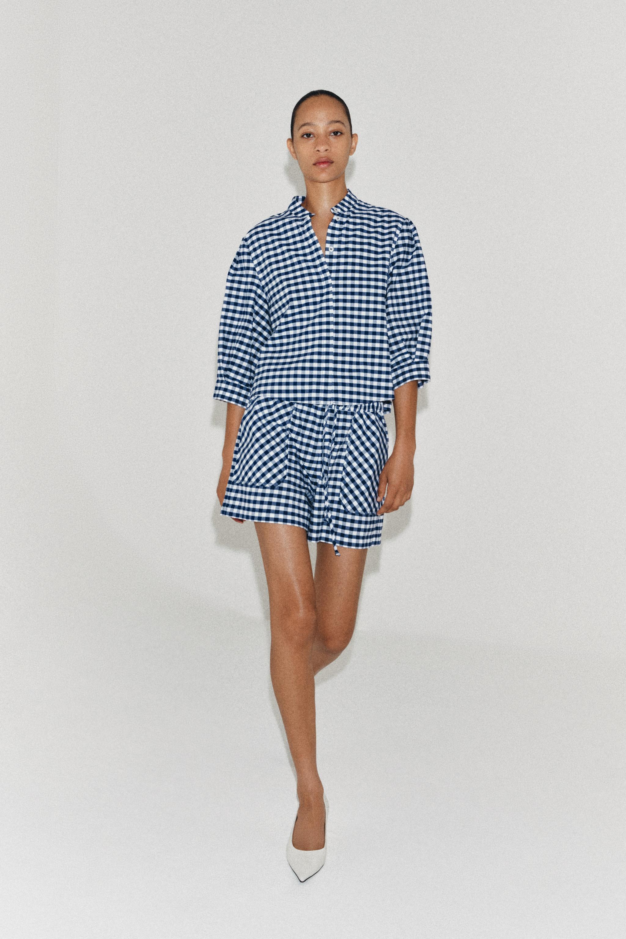 GINGHAM SHORTS ZW COLLECTION | Zara US