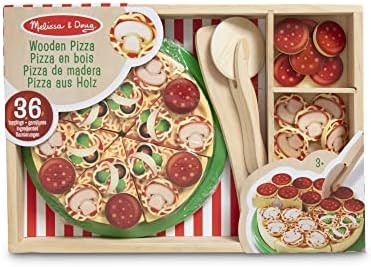 Melissa & Doug Wooden Pizza Play Food Set With 36 Toppings | Amazon (US)