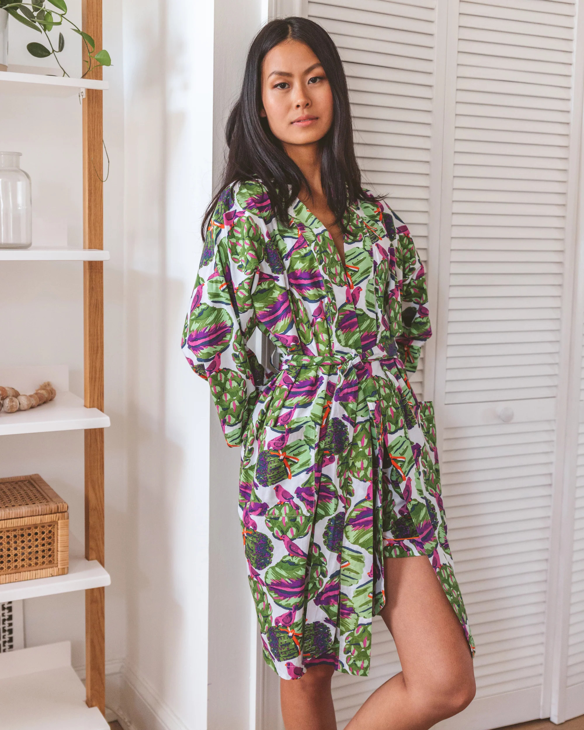 Eat Your Asparagus - Short Robe - Cloud | Printfresh