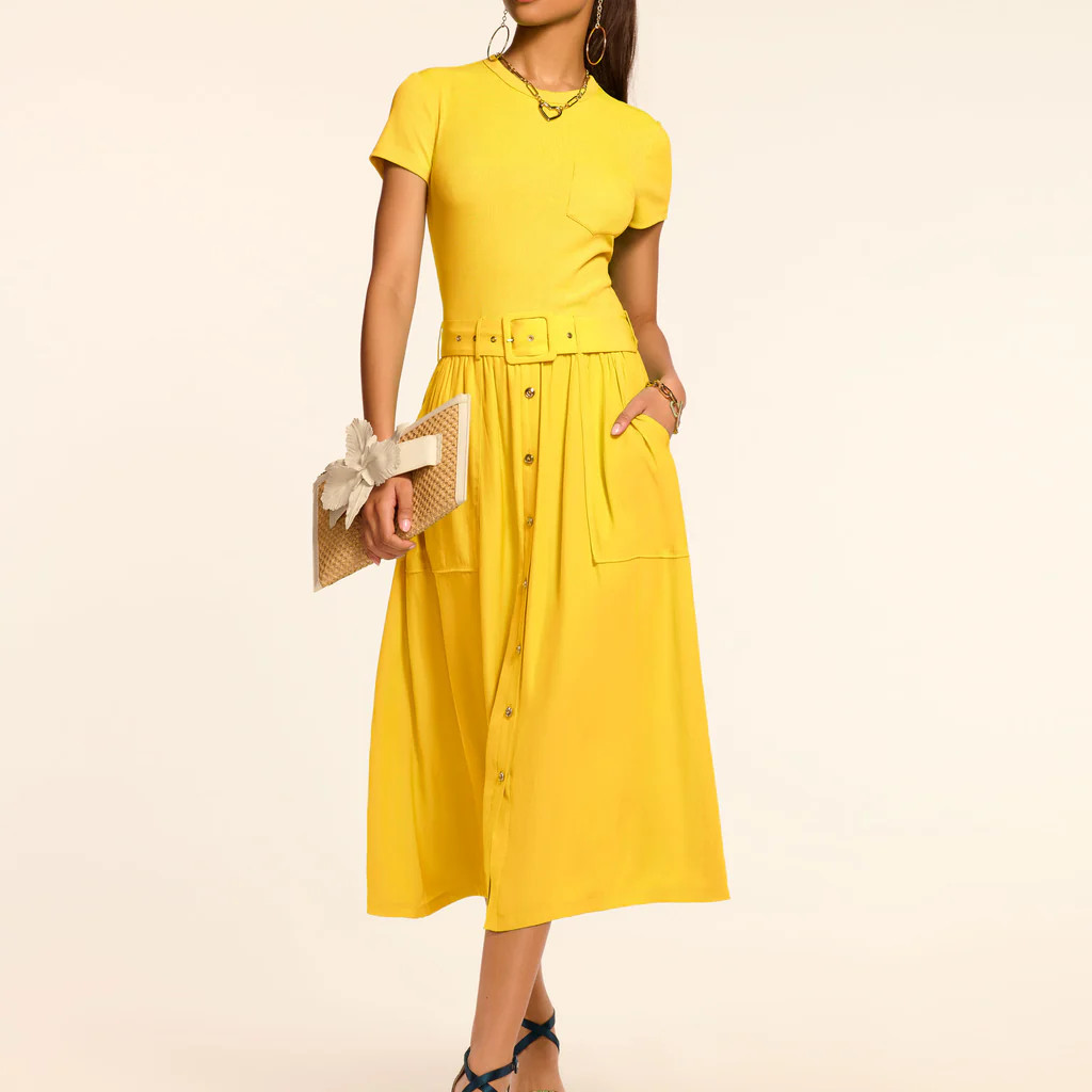 Sylvie Combo Ribbed Midi Dress | Ramy Brook