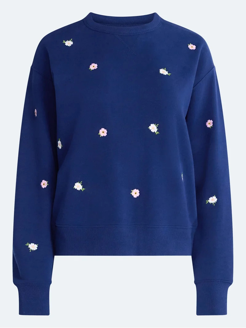 Free Assembly Women's and Women's Plus Embroidered Sweatshirt, Sizes XS-4X | Walmart (US)