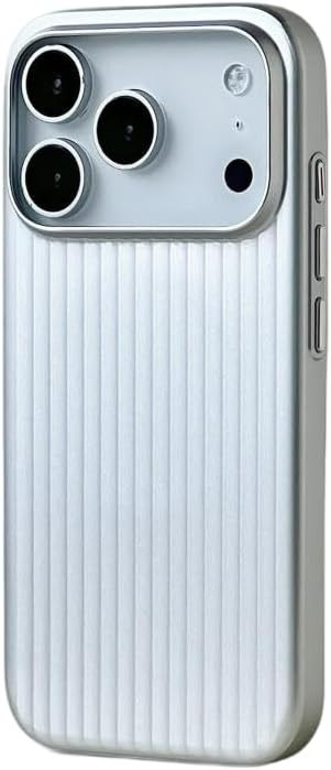 Magnetic Plating Striped Pattern Case for iPhone 17 Pro,Silver | Amazon (US)