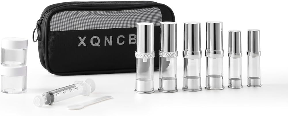 5ml, 10ml, 20g silvery airless pump bottles travel,travel bottles with bag and refillable empty c... | Amazon (US)