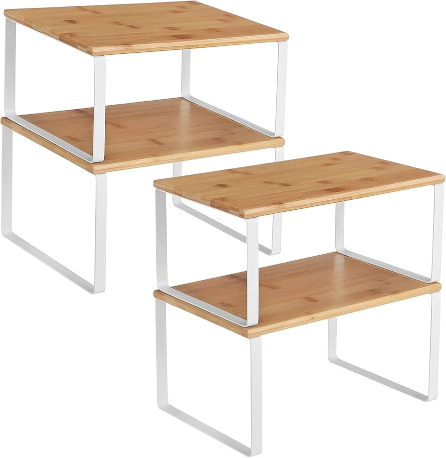 SONGMICS Cabinet Organizer Shelf, Set of 4 Kitchen Counter Shelves, Kitchen Storage, Spice Rack, ... | Amazon (US)