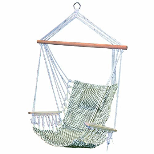 Hammock Chair Hanging Rope Swing, *12 Patterns, Quality Comfortable and Breathable Fabric - Indoor/Outdoor - Grey Herringbone Pattern | Amazon (US)