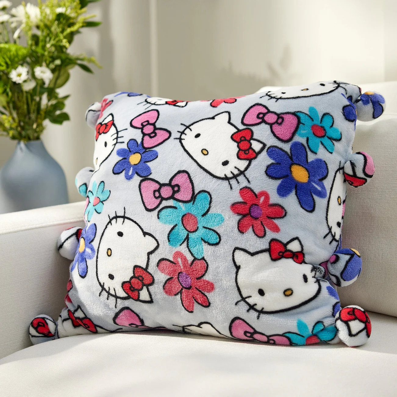 Hello Kitty® Whimsy Pom-Pom Pillow | Vera Bradley
