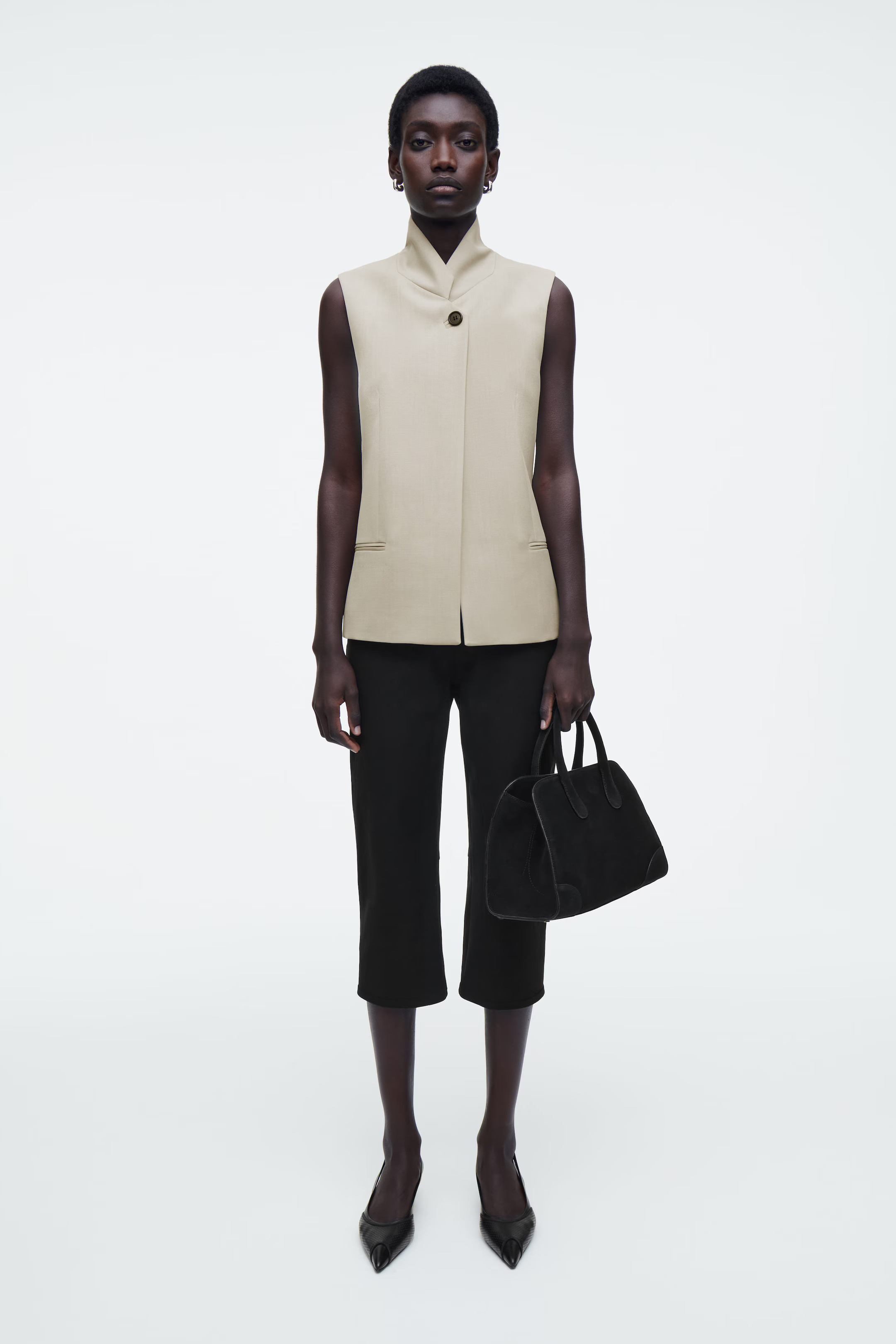 MINI STUDIO BOWLING BAG - SUEDE - BLACK | COS | COS UK