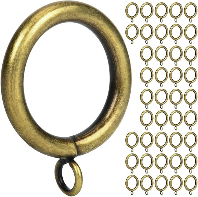 Curtain Ring Metal 42-Pcs 1 1/4- Inch Inner Diameter with Eyelets Fit Up to 1 Inch Rod Large Wire... | Amazon (US)