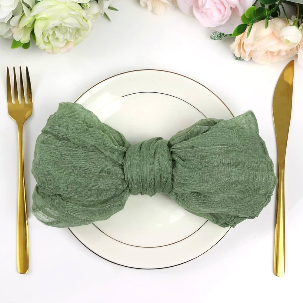 Nydotd 6pcs Gauze Cheesecloth Napkins 20 x 20 Inch Boho Dinner Napkins Wrinkled Rustic Linen Tabl... | Amazon (CA)