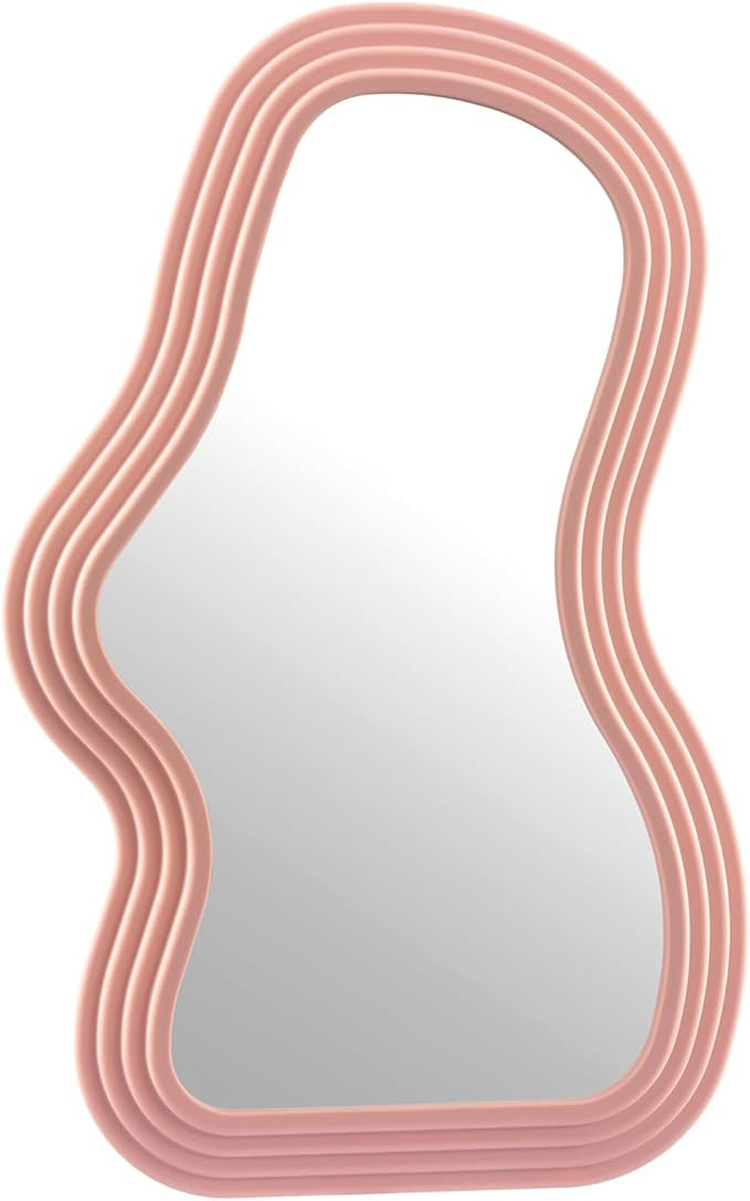 Irregular Makeup Mirror,Versatile Decorative Mirror with Hanging Hooks for Wall,Vanity, Desk,Tabl... | Amazon (US)