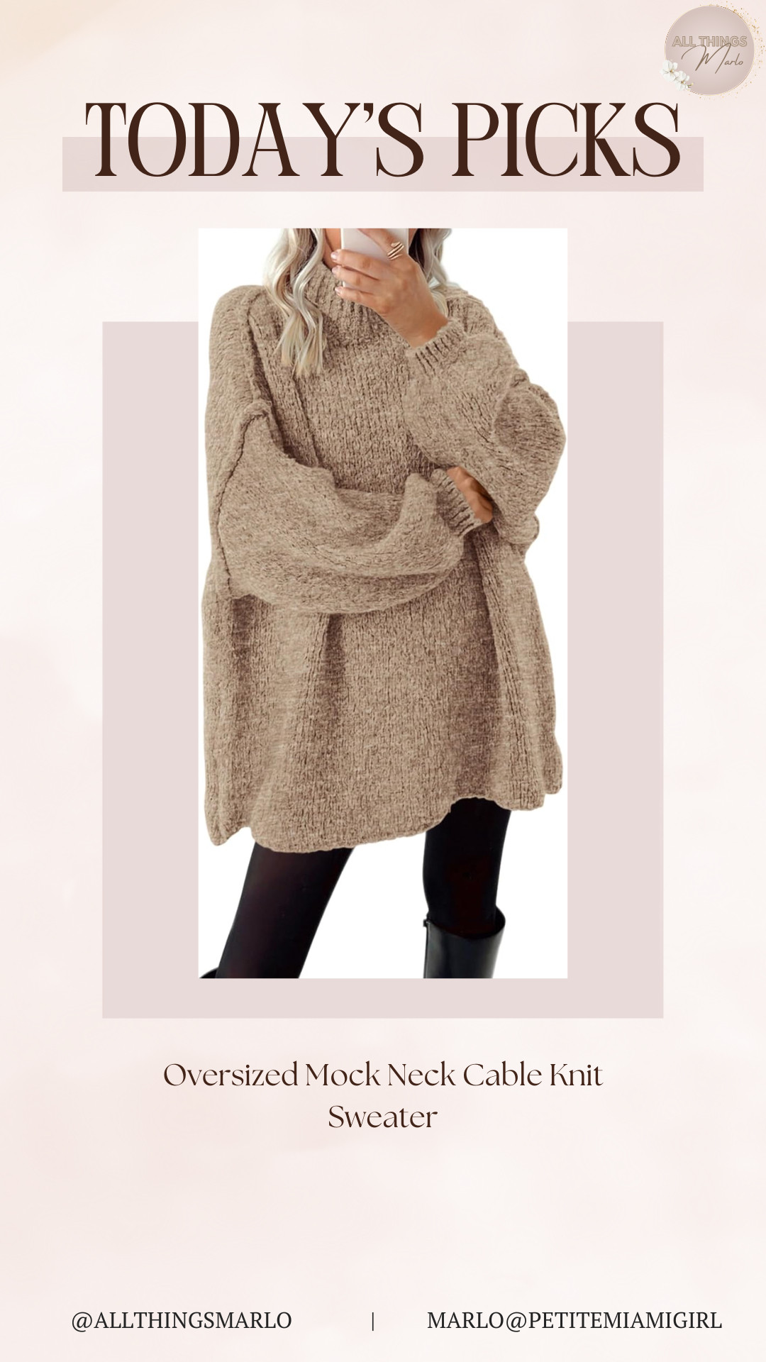 Oversized Mock Neck Cable Knit Sweater 

 #LTKSeasonal #LTKBeauty #LTKWorkwear