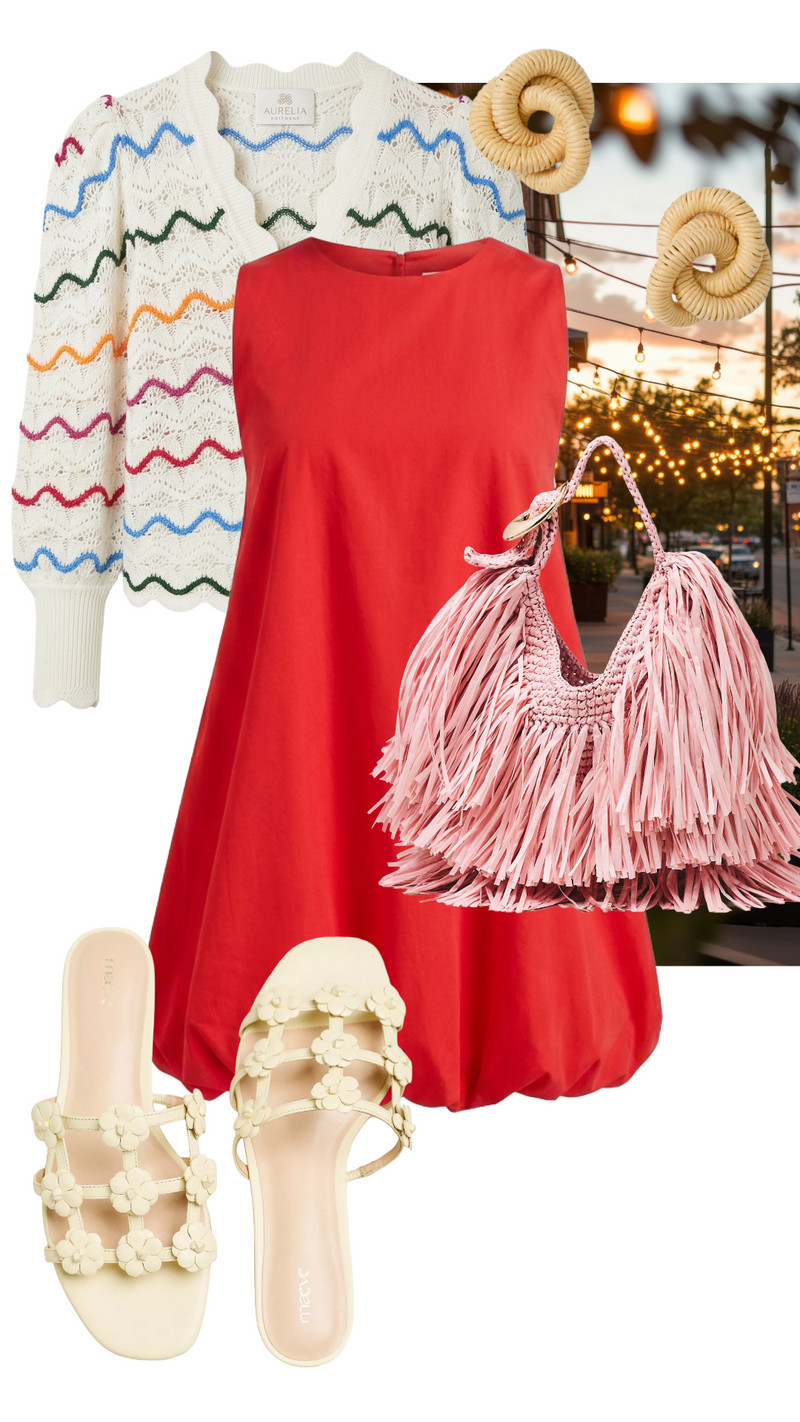 I am loving this red bubble hem dress! The shape is so cute, and it feels so fun for dinner and drinks with the girls. 🥂✨ 

 #LTKgrwm #LTKootd #LTKSeasonal