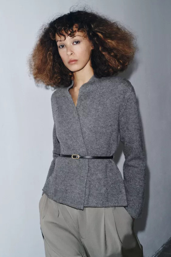 100% WOOL BELTED CARDIGAN | Zara UK