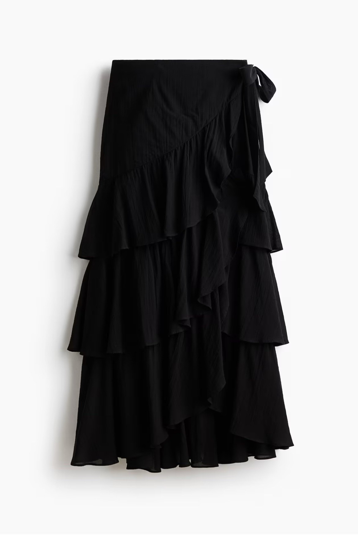 Black ruffle tiered maxi skirt 

#LTKSeasonal