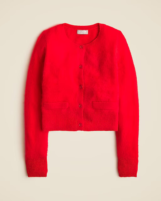 Brushed cashmere fitted cardigan sweater | J. Crew US