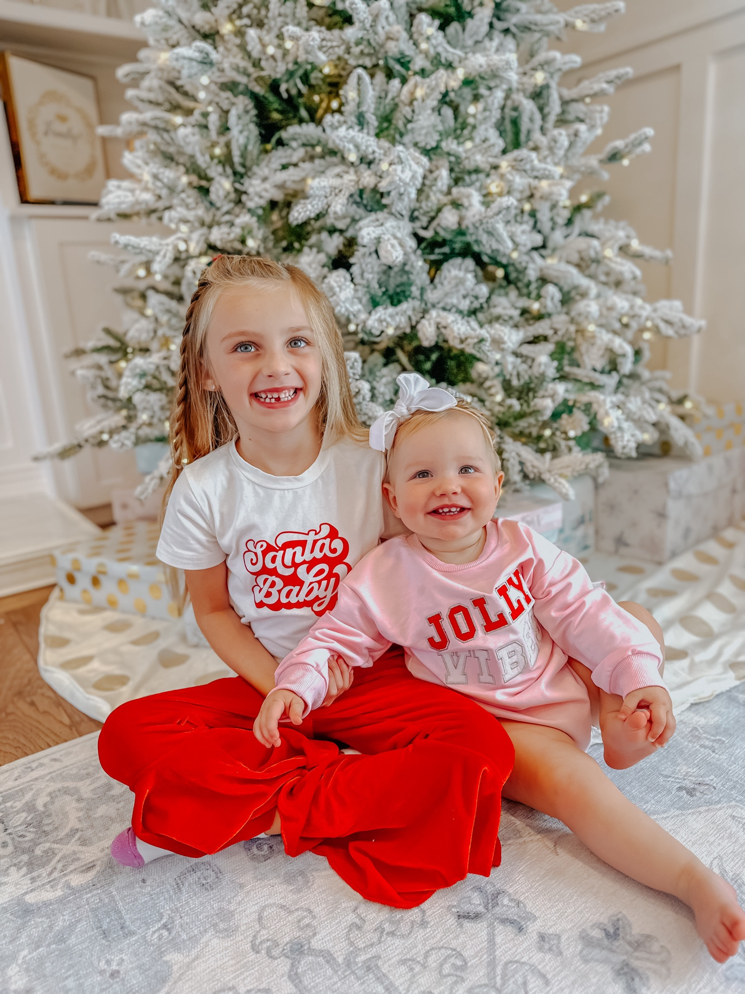 These outfits go so good together! 

Matching Outfits. Christmas Outfits. Kids Christmas Outfits. Baby Christmas Outfit. Christmas Tree. Santa Outfit. Flare Pants. 

#LTKHoliday #LTKBaby #LTKKids