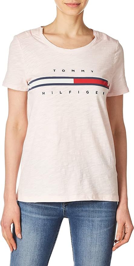 Tommy Hilfiger Women’s Adaptive Short Sleeve Signature Stripe T-Shirt with Magnetic Buttons | Amazon (US)