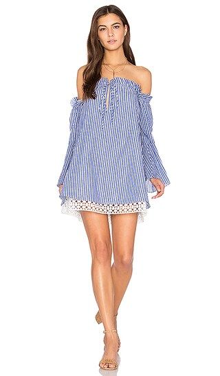 Dolce Vita Delainey Dress in Blue & White Pinstripe | Revolve Clothing