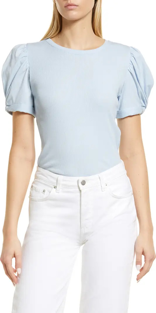 1.STATE Puff Sleeve Rib Knit T-Shirt | Nordstrom | Nordstrom