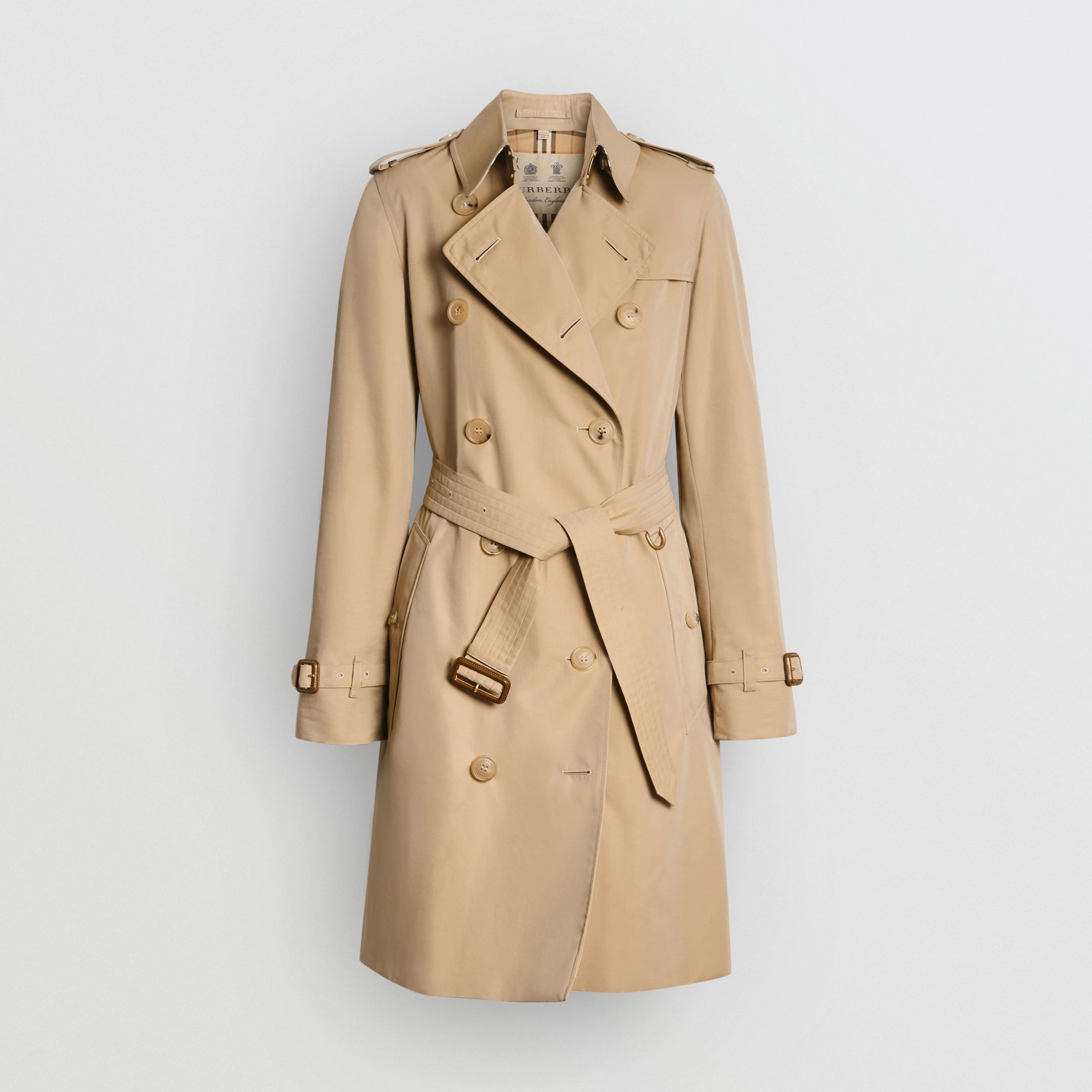The Mid-length Kensington Heritage Trench Coat in Honey - Women | Burberry® Official | Burberry (US)