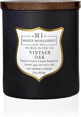 Manly Indulgence Vintage Oak Scented Jar Candle, Medium, Grey | Amazon (US)