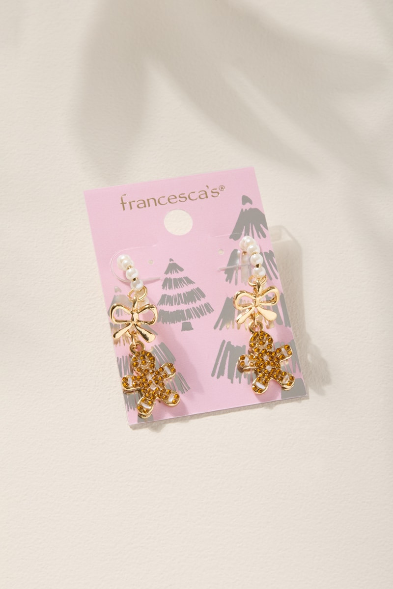 Gingerbread Bow Drop Earrings | Francesca's