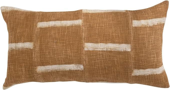 Creative Co-Op Cotton Printed Pieced Lumbar Pillow, 28" L x 14" W x 2" H, Multicolor | Amazon (US)