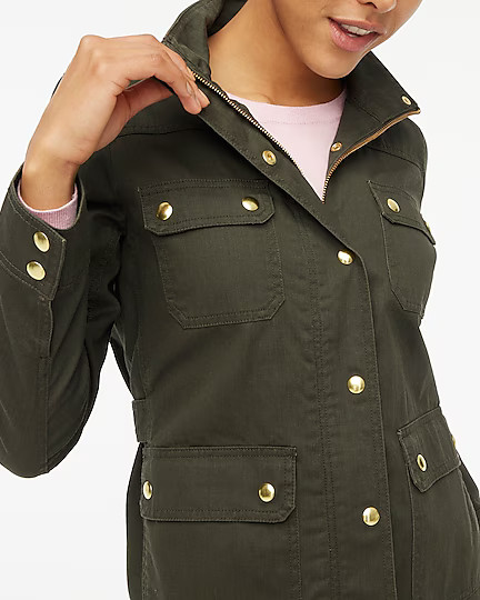 Resin-coated twill field jacket | J.Crew Factory